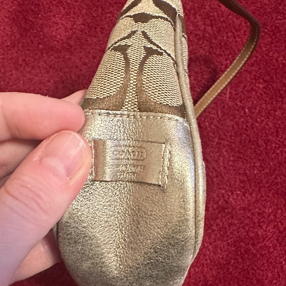 Coach Brown Signature Canvas Purse with Leather Trim - Picture 2 of 7